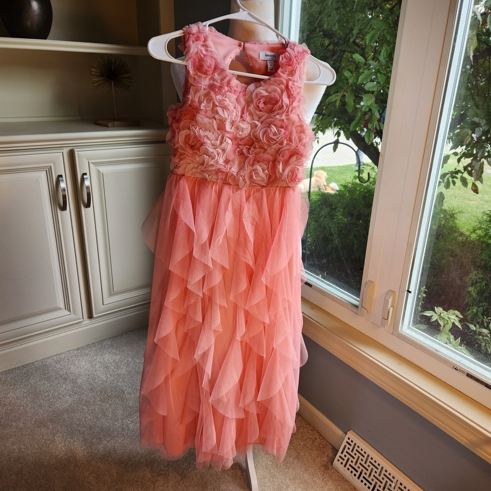 Speechless Coral Floral Kids Dress
